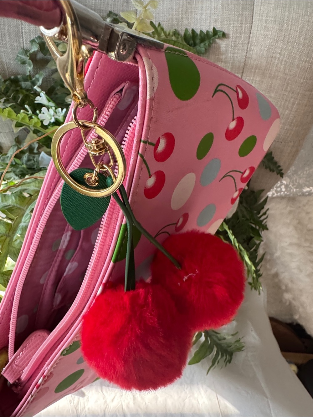 kate spade Pink Cherry Polka Dot Shoulder Bag - Picture 6 of 6